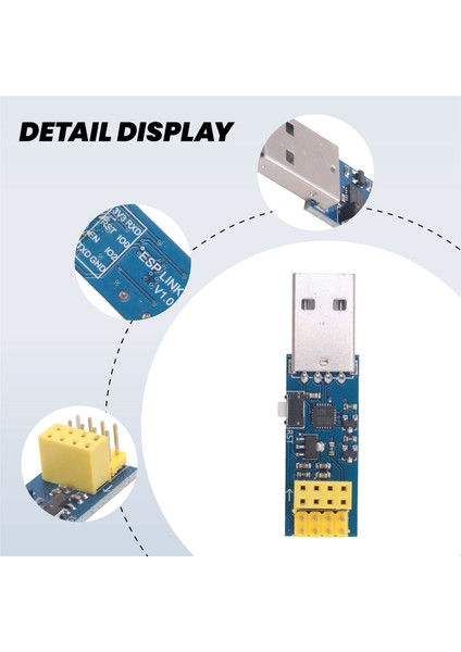 USB To ESP8266 Esp-01 ESP-01S Seri Wifi Bluetooth Modül Adaptörü (Yurt Dışından)