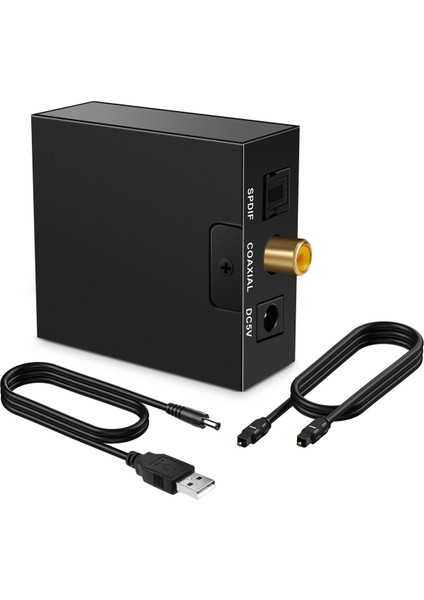3.5mm Jack Koaksiyel Optik Fiber Dijitalden Analoga Ses Dönüştürücü (Yurt Dışından)