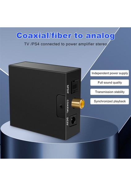 3.5mm Jack Koaksiyel Optik Fiber Dijitalden Analoga Ses Dönüştürücü (Yurt Dışından)