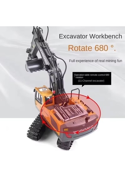 Dört Tekerlekten Çekiş Uzaktan Kumanda Ekskavatör 4x4 Alaşım Damperli Kamyon Ekskavatör Yükleyici Modeli Inşaat Araç Oyuncak Çocuk Hediye (Yurt Dışından)