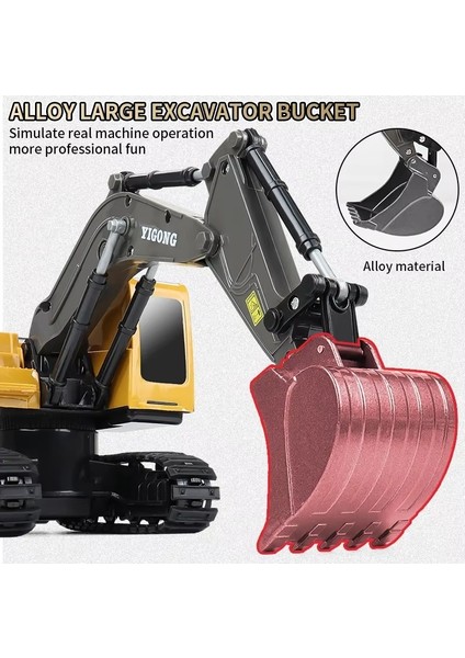 Dört Tekerlekten Çekiş Uzaktan Kumanda Ekskavatör 4x4 Alaşım Damperli Kamyon Ekskavatör Yükleyici Modeli Inşaat Araç Oyuncak Çocuk Hediye (Yurt Dışından)