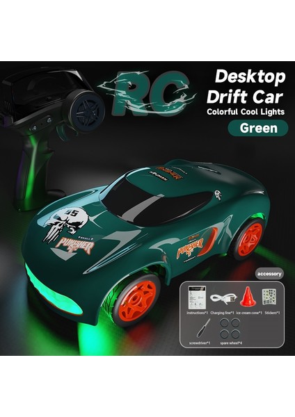 Mini 4WD Drift Araba 1:64 Yüksek Hızlı Elektrikli Rc Uzaktan Kumanda Araba Soğuk Işık Uzaktan Kumanda Araba Oyuncak Hediye (Yurt Dışından)