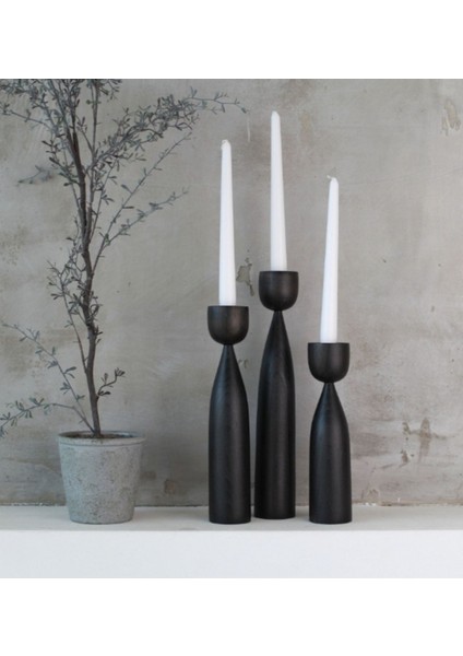 Luxury Doğal Ahşap Şamdan Seti 20CM & 17.5cm & 15CM , El Yapımı, Rustik Dekoratif 3'lü Mumluk Modern 1 Adet modelleri