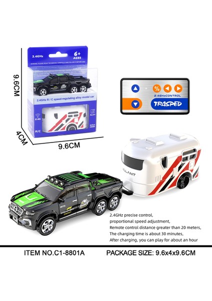 1:64 Metal Alaşım Oransal Uzaktan Kumandalı Araç Modeli 2.4 Ghz Mini Simülasyon Rc Araba Römorklu (Yurt Dışından)