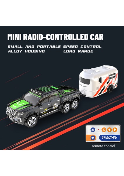 1:64 Metal Alaşım Oransal Uzaktan Kumandalı Araç Modeli 2.4 Ghz Mini Simülasyon Rc Araba Römorklu (Yurt Dışından)