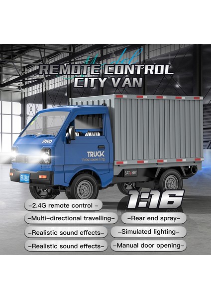 Uzaktan Kumanda Rc Araba Simülasyon Drift Tırmanma Kamyon LED Işık Kargo Yük Alma Araç Van Modeli 2.4g Radyo Çocuk Yetişkin Oyuncak (Yurt Dışından)