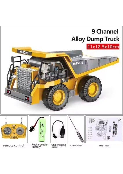 Çocuk 2.4g Uzaktan Kumanda Ekskavatör Damperli Kamyon Rc Modeli Elektrikli Araba Oyuncak Simülasyon Buldozer Radyo Kontrol Inşaat Aracı (Yurt Dışından)