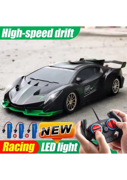 1/18 Rc Araba LED Işık Radyo Uzaktan Kumanda Spor Arabalar Için Çocuk Yarış Yüksek Hızlı Sürücü Araç Drift Erkek Kız Oyuncaklar (Yurt Dışından)