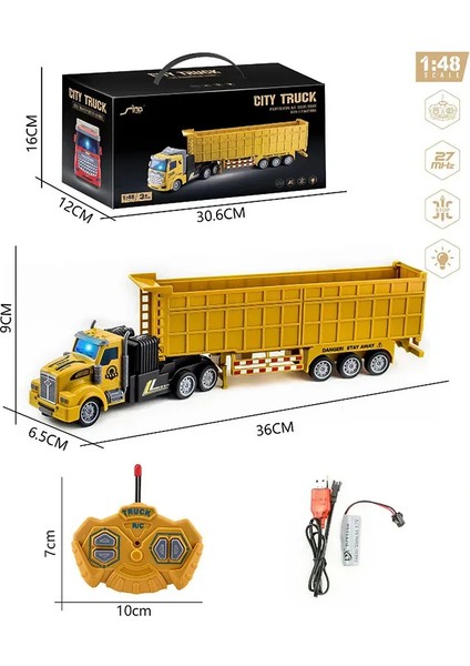 1/48 Rc Kamyon Ağır Hizmet Oyuncak Arabalar Kamyon Uzaktan Kumanda Yarı Römork Inşaat Elektrikli Kamyon Büyük Rc Römork Damperli Erkek Hediye (Yurt Dışından)