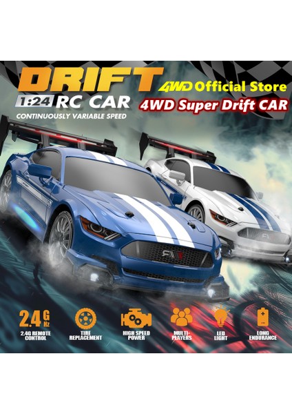 Rc Araba LED Işık ile 4WD Uzaktan Kumanda 4x4 Radyo Drift Arabalar Çocuklar Için Yarış Yüksek Hızlı Araç Erkek Kız Oyuncak Çocuklar Hediyeler (Yurt Dışından) fırsatları