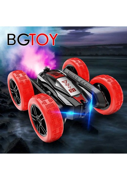 Bgtoy 2.4g Rc Araba Çift Taraflı Takla Uzaktan Kumanda Dublör Araç Spreyi 360° ° Rotasyon Çocuklar Için Erkek Çocuk Oyuncakları Doğum Günü Noel Hediyesi (Yurt Dışından)