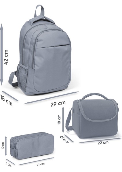 Kids Çok Renkli Kalp Desenli 3’lü Okul Çanta Seti SET0123670 fiyatları