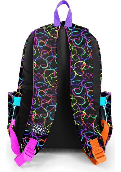 Kids Çok Renkli Kalp Desenli 3’lü Okul Çanta Seti SET0123670 indirimleri