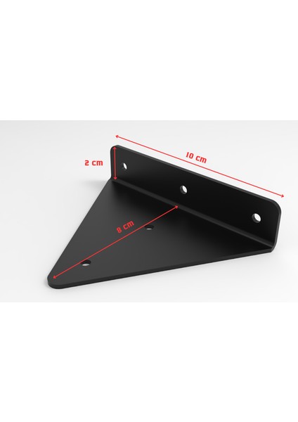 4'lü Gizli Duvar Rafı Askı Aparatı - Sağlam Metal Üçgen Raf Tutucu