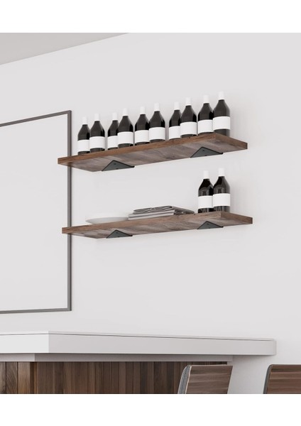 4'lü Gizli Duvar Rafı Askı Aparatı - Sağlam Metal Üçgen Raf Tutucu