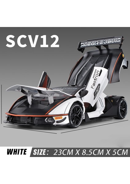 1:24 Lamborghini Lamborghini Za SCV12 Parça Versiyonu Supercar Alaşım Kalıp-Cast Mdoel Araba Ses ve Işık Hobi Masaüstü Süslemeleri Toplamak (Yurt Dışından)