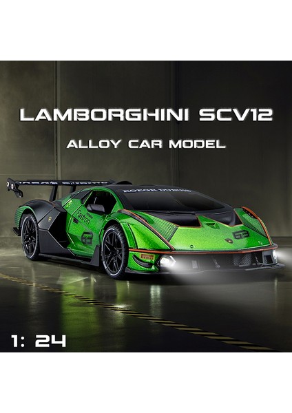 1:24 Lamborghini Lamborghini Za SCV12 Parça Versiyonu Supercar Alaşım Kalıp-Cast Mdoel Araba Ses ve Işık Hobi Masaüstü Süslemeleri Toplamak (Yurt Dışından)