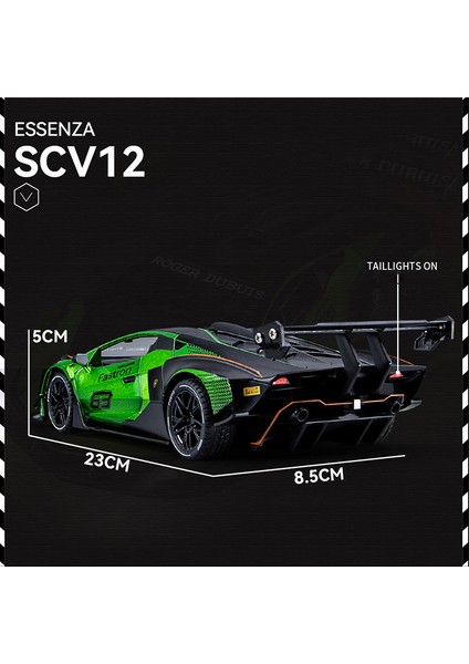 1:24 Lamborghini Lamborghini Za SCV12 Parça Versiyonu Supercar Alaşım Kalıp-Cast Mdoel Araba Ses ve Işık Hobi Masaüstü Süslemeleri Toplamak (Yurt Dışından)