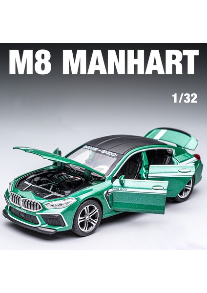 1:32 Bmw M8 Im Supercar Alaşım Pres Döküm ve Oyuncak Araçlar Metal Oyuncak Araba Modeli Ses ve Işık Koleksiyonu Çocuk Oyuncak (Yurt Dışından)