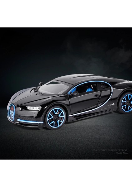 1/32 Bugatti Chiron Alaşım Spor Araba Oyuncak Modelleri Döküm Metal Minyatür Araçlar Ses Işığı ile Geri Çekin Koleksiyon Oyuncak Arabalar (Yurt Dışından)