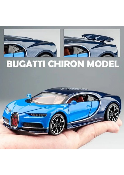 1/32 Bugatti Chiron Alaşım Spor Araba Oyuncak Modelleri Döküm Metal Minyatür Araçlar Ses Işığı ile Geri Çekin Koleksiyon Oyuncak Arabalar (Yurt Dışından) fırsatları
