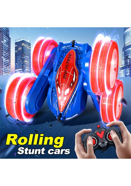 2.4gh LED Rc Arabalar 4WD Dublör Araba Oyuncak Çift Taraflı Haddeleme Sürüş Uzaktan Kumanda Oyuncak Arabalar Boys Için Doğum Günü Hediyesi (Yurt Dışından)