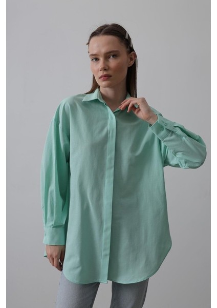 Uzun Kol Gömlek - Mint