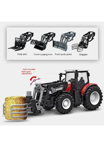 Rc Araba 1:24 Alaşım Uzaktan Kumandalı Traktör Oyuncak Farlar ile Simülasyon Elektrikli Çiftlik Kamyonu Oyuncak Seti Çocuk Açık Havada Oyuncaklar Hediyeler (Yurt Dışından)