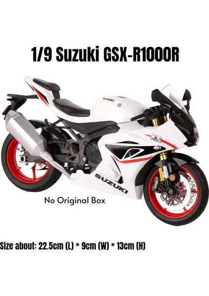 1/9 Suzuki Hayabusa GSX-1300R Oyuncak Motosiklet Yarış Modeli Diecast Minyatür Büyük Boy Lightable Koleksiyonu Hediye Boy Çocuk (Yurt Dışından)