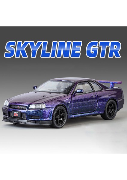 1:32 Nissan Gtr R34 Gt-R R35 Hızlı ve Öfkeli Alaşım Araba Modeli Ses ve Işık Geri Çekin Çocuk Oyuncak Koleksiyon Doğum Günü Hediyesi (Yurt Dışından)