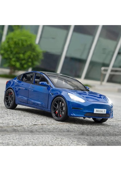 1:24 Tesla Model 3 Oyuncak Arabalar Alaşım Döküm Metal Araçlar Araba Modeli Ses Işığı ile Araç Oyuncaklar Çocuklar Için Hediyeler Koleksiyonu (Yurt Dışından) fiyatları
