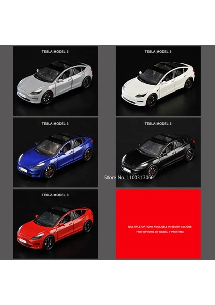 1:24 Tesla Model 3 Oyuncak Arabalar Alaşım Döküm Metal Araçlar Araba Modeli Ses Işığı ile Araç Oyuncaklar Çocuklar Için Hediyeler Koleksiyonu (Yurt Dışından) fırsatları