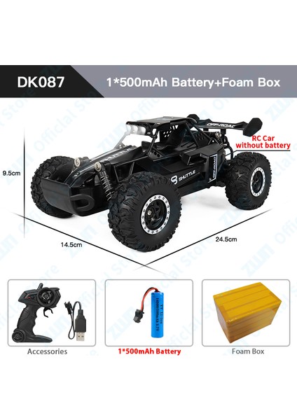 Zwn 1:16 2.4gh Model Rc Araba LED Işıkları ile 2WD Off-Road Uzaktan Kumanda Tırmanma Aracı Açık Oyuncak Arabalar Erkek Kız Hediyeler Için (Yurt Dışından)