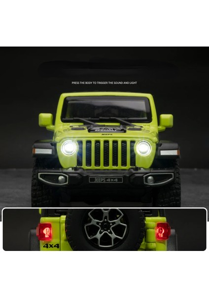 1:32 Jeep Wrangler Simülasyon Oyuncak Araçlar Modeli Ses ve Işık Amortisörler Alaşım Çocuk Oyuncakları Koleksiyonu Hediye A905 (Yurt Dışından)