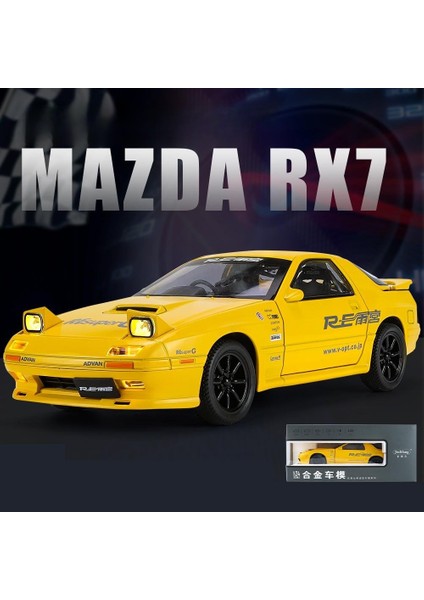 1/24 Mazda Rx7 Ilk D Yarış Oyuncak Araba Jdm Modeli 1:24 Diecast Meatl Araç Minyatür Ses Işık Koleksiyonu Hediye Boy Kid Için (Yurt Dışından)