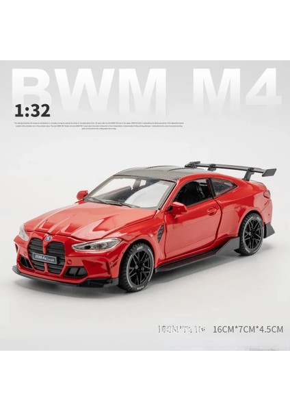 1:32 Bmw M4 Supercar Alaşım Araba Modeli Geri Çekin Ses Işık Çocuk Hediye Koleksiyonu ile Diecast Oyuncak Modeli (Yurt Dışından)