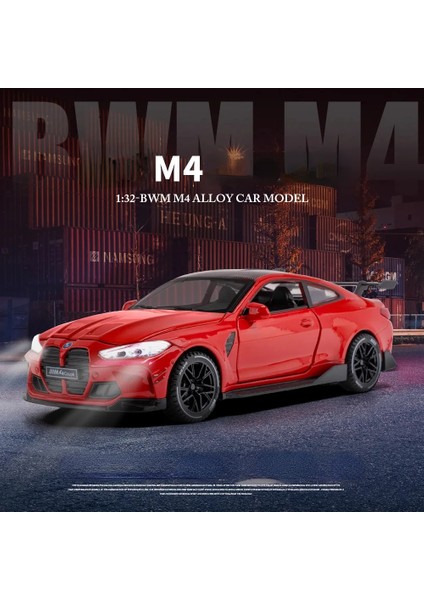 1:32 Bmw M4 Supercar Alaşım Araba Modeli Geri Çekin Ses Işık Çocuk Hediye Koleksiyonu ile Diecast Oyuncak Modeli (Yurt Dışından)