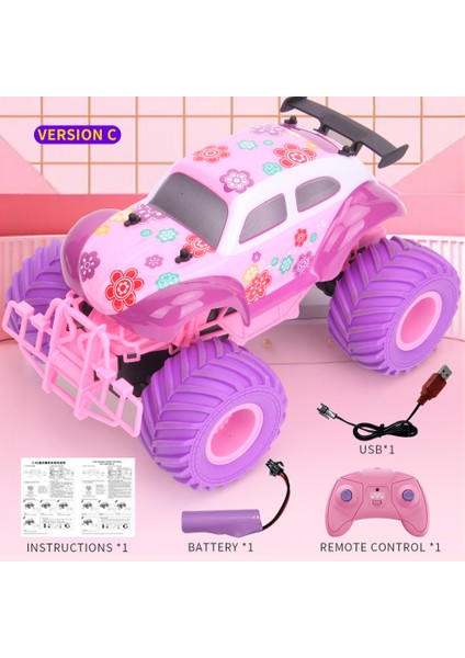Yeni Rc Araba Pembe Kamyonet Elektrikli Tırmanma Damla Dayanıklı Dublör Uzaktan Kumanda Oyuncak Çocuklar Için Parti Hediye Süsleme (Yurt Dışından)