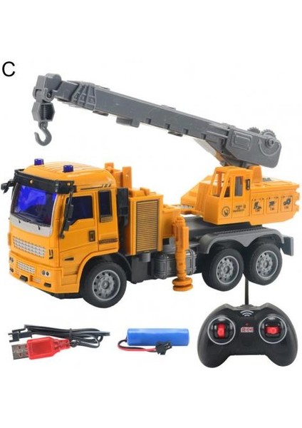 Çocuklar Için 4 K Uzaktan Kumanda Iş Makinesi Model Seti Beton Karıştırıcı Oyuncak (Yurt Dışından)