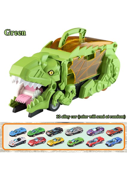 Çocuklar Için Iki-In-One Dinozor Kamyon Oyuncak Devnosaurus Rex Devouring & Depolama Alaşım Araba ile Katlanır Kaydırma Izi Transporter Gif (Yurt Dışından)