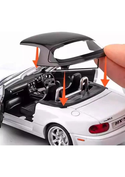 1:32 Mazda Mx-5 Alaşım Model Araba - Çok Amaçlı Hediyelik Eşya Dekoratif Ev Aksesuarı ve Eğlenceli Çocuk Oyuncak (Yurt Dışından)