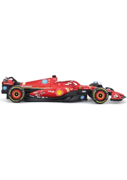 Bburago 1/43 2024 Ferrarı SF24 F1 Yarış Modelleri Alaşım Döküm Oyuncak Kauçuk Lastikler Halo Arabalar Yetişkinler Için Hediye (Yurt Dışından)