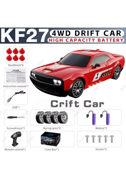 KF27 Çocuk Uzaktan Kumanda Yarış Oyuncak 2.4g Yüksek Hızlı Uzaktan Kumanda Drift Araba 1:20 Dört Tekerlekten Çekiş Çocuk Oyuncak Araba Hediye (Yurt Dışından)