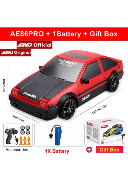 2.4g Yüksek Hızlı Drift Rc Araba 4WD Uzaktan Kumanda AE86 Modeli Gtrpro Araç Araba Rc Yarış Arabaları Oyuncak Çocuklar Için Noel Hediyeleri (Yurt Dışından)