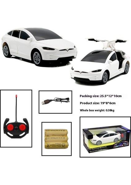 1:24 Tesla Rc Araba 4 Klı Drfit Uzaktan Kumanda Araba Işıkları ile Simülasyon Çift Kapılar Plastik Model Çocuk Oyuncak Araba Hediye (Yurt Dışından)