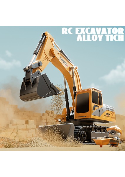 Alaşım Rc Kamyon Ekskavatör 11CH Uzaktan Kumanda Oyuncak Araba Işıkları ile Ses Elektrik Inşaat Iş Makinesi Çocuk Hediyeler (Yurt Dışından) fırsatları