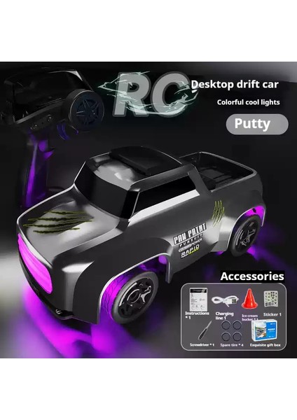 1:64 Mini Masaüstü Uzaktan Kumanda Araba Rc Dört Tekerlekten Çekiş Yüksek Hızlı Drift Yarış Oyuncak Çocuk Noel Hediyesi Çocuk Spor Araba (Yurt Dışından)