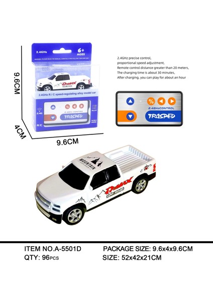 1:64 Mini Uzaktan Kumanda Araba Alaşım Araba Modeli 2.4g 3 Dişli Uzaktan Kumanda Off-Road Işık ile Yüksek Dayanıklılık Çocuk Oyuncak Hediye (Yurt Dışından)