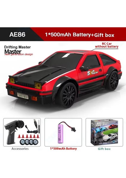 1:24 4WD Rc Araba LED Işık ile 2.4g Uzaktan Kumanda Drift Arabalar Profesyonel Yarış Oyuncak Gtr Modeli AE86 Çocuklar Için Noel Hediyesi (Yurt Dışından)