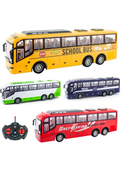 Çocuk Uzaktan Kumandalı Otobüs Simülasyon Araba Okul Otobüsü Modeli Kablosuz Uzaktan Kumandalı Çocuk Elektrikli Işık Seyahat Otobüs Oyuncak Araba (Yurt Dışından)